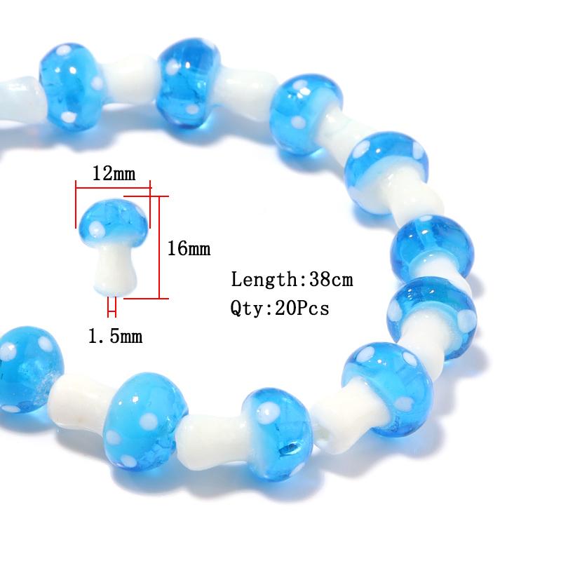 10-20Pcs 16x12mm Liuli Silica Lampwork Mushroom Beads Colourful Loose Glass Beads For Needlework DIY Jewelry Making Accessories