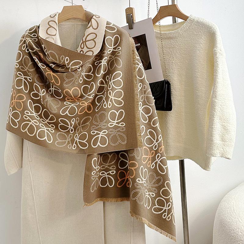 Women's Korean Style Cashew-Patterned Winter Scarf Shawl