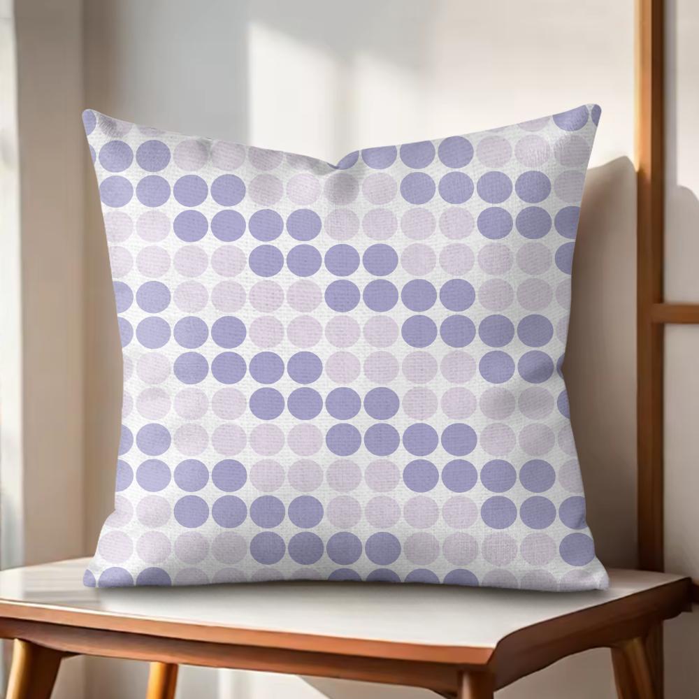 Simple purple plaid Cushion Cover Natural Linen Organic Fabric DoubleSided Printing Couch Pillow Covers Home Decor