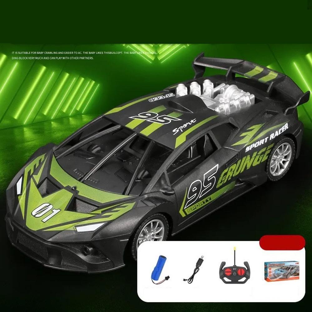 Remote Control Car For Kids With Led Lights & Controller, Electric Racing Vehicle For 3+ Years Old Boy And Girl Birthday Gift
