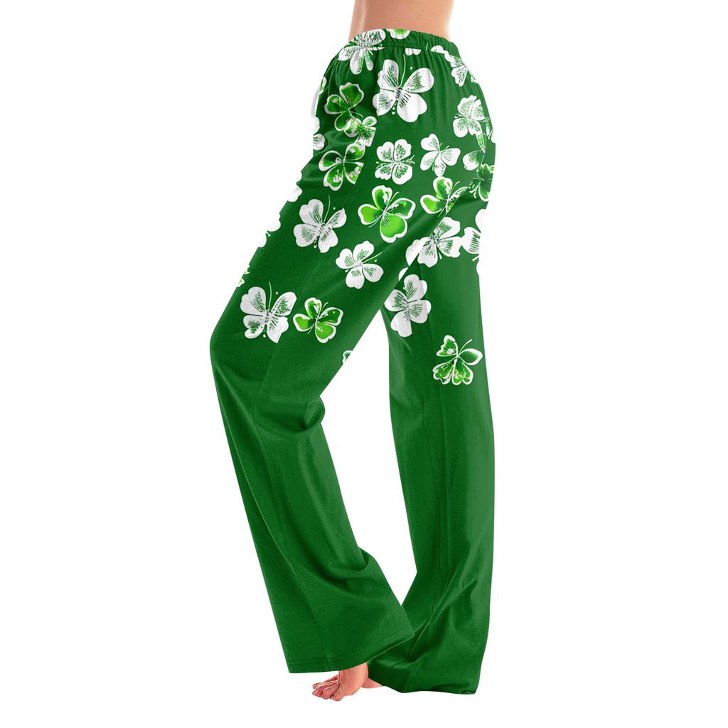 Pajama Pants Sleepwear Casual Drawstring Elastic Waist Pants Comfy Straight Yoga Loose Trousers