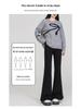 Spring Women's Plus Size Micro-Flare Elastic Jeans - Loose Slimming Split Cropped Pants for Petite