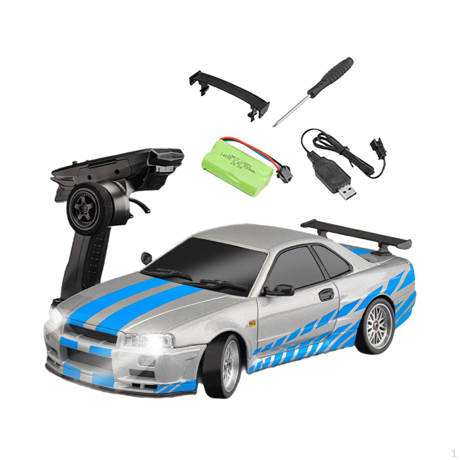 

RC Drift Car Drifting Tire Sports Race 1/18 4WD High Speed Model Vehicle for Birthday Gifts Age silvery