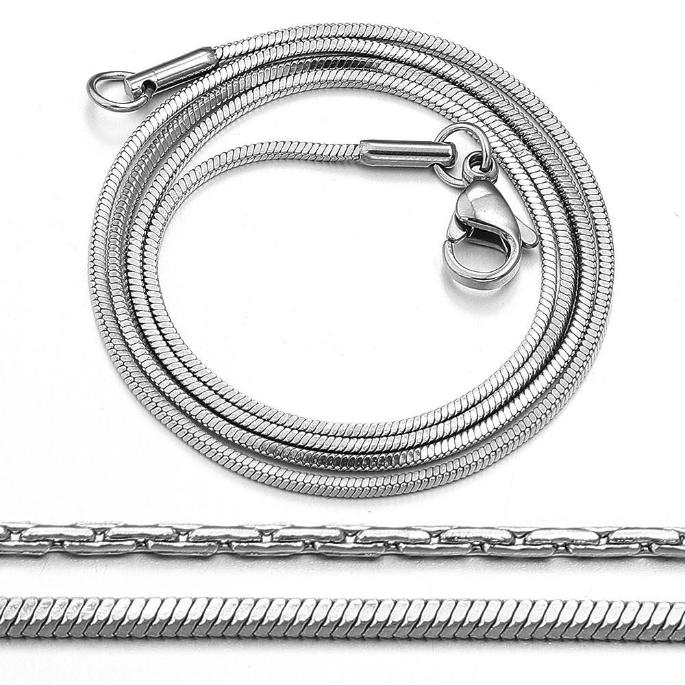 5 Stück Edelstahl Schlangenketten Halskette 0,9/1,1mm Einfach Silberfarben Schlangenknochenkette Für Frau Mann Mode Schmuck Zubehör