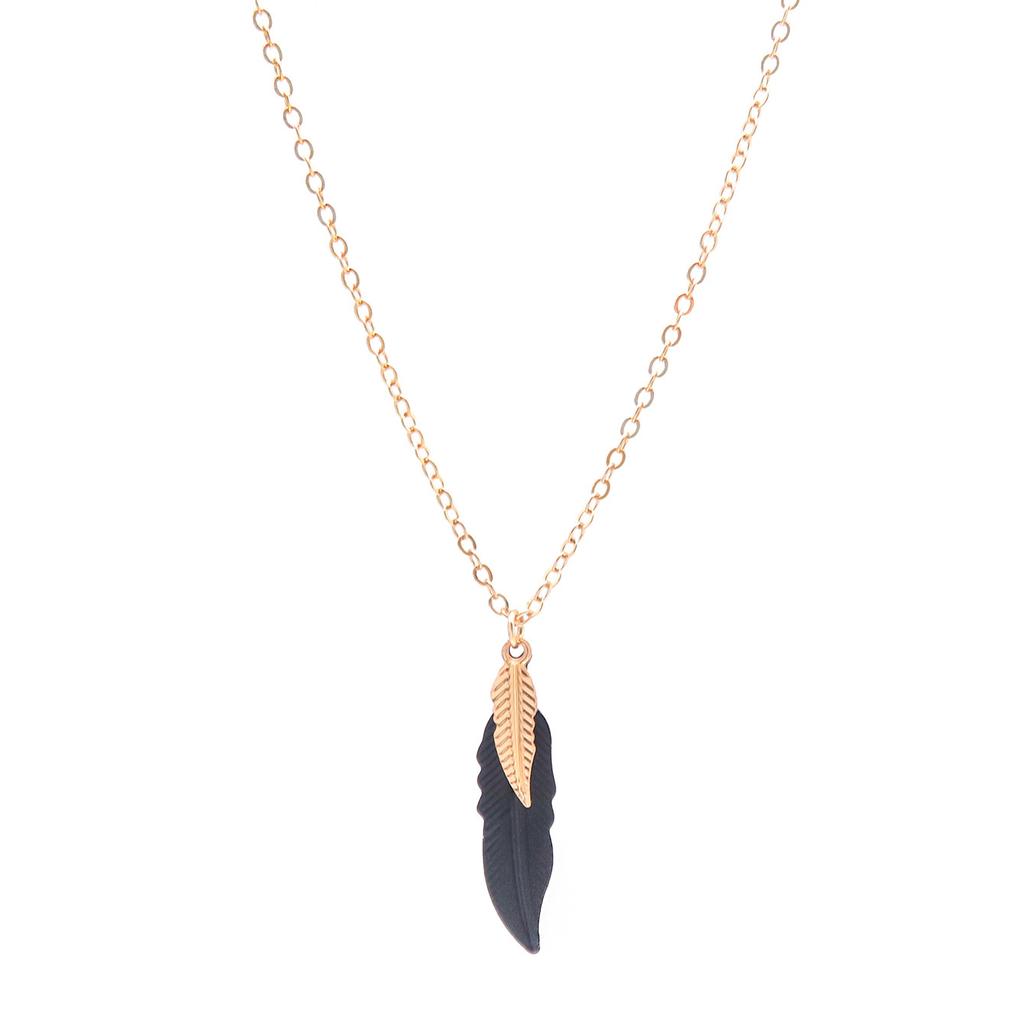 Leaf Feather Necklace Niche Design Light Luxury Clavicle Chain Commuting Simple Versatile Sweater Chain