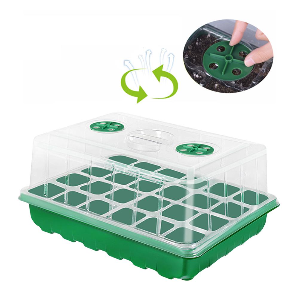 24/48 Holes Flower Plant Seed Grows Box with Humidity Dome Seed Propagation Container for Hydroponics Growing System