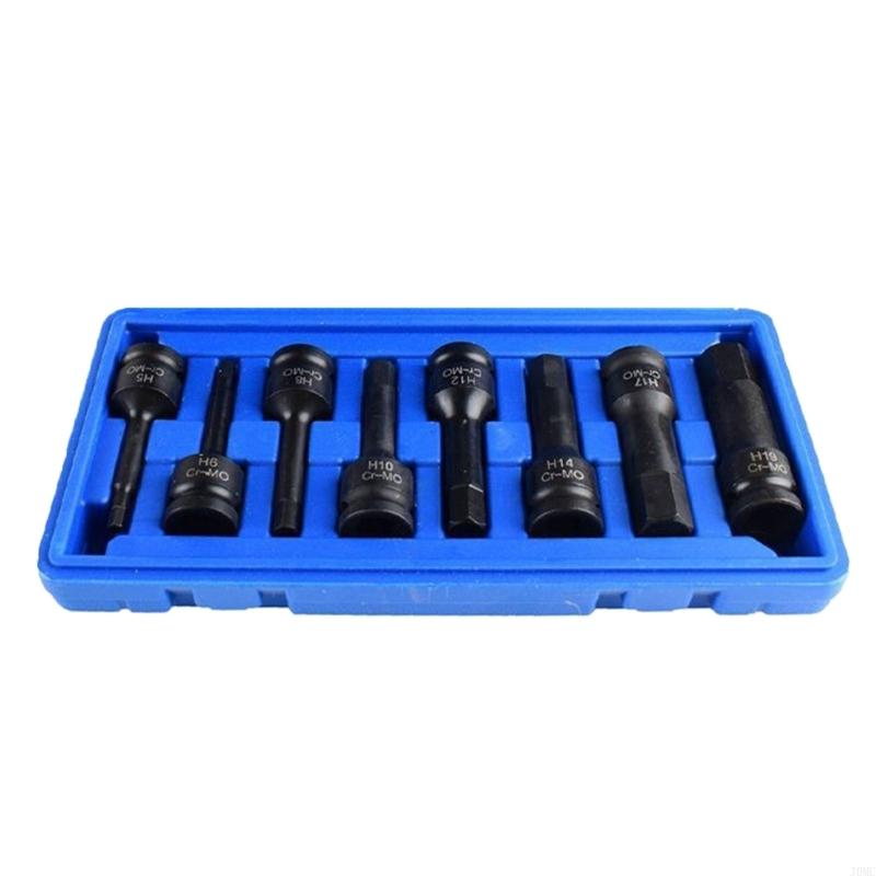 Industrial H 1/2Inch Pneumatic Wrench Drive Impact Socket Includes H5 H6 H8 H 10 H12 H14 H17 H19 Size Bit J0MC