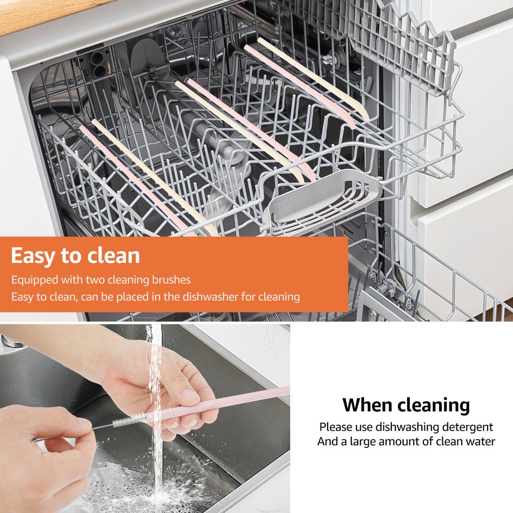 8pcs Silicone Straw Reusable Long Drinking Straws with Cleaning Brush Wrinkle Free Straws Cup accessories for stanley