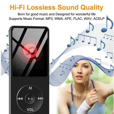 Mini MP3 Çalar Bluetooth uyumlu Hoparlör Taşınabilir Mp4 Fm Radyo Ultra-ince Öğrenci Desteği 128 GB HiFi Müzik Çalarlar Kayıt E-kitap