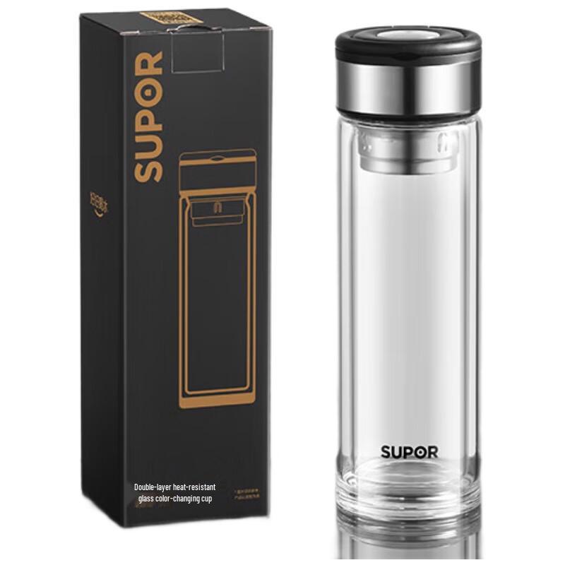 Supor Double-Walled Glass Cup with Handle