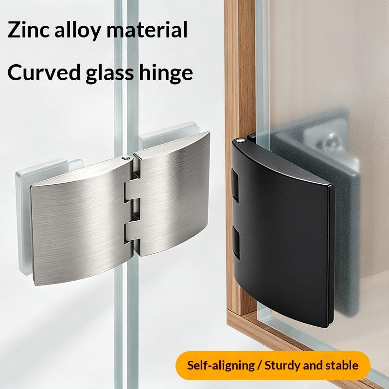 1 Piece Glass Door Hinge Half Cover Intemal Or Extemal Black Display Wine Cabinet Bathroom Storage Cabinet Clamp Hinge Need Hole