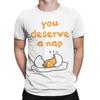 Casual Gudetama Your Deserve a Nap T-Shirt Men's Round Neck Short Sleeve Clothes  Cotton Summer Top Tee