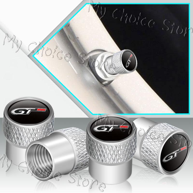 4Pcs/Set GT Logo Emblem Car Wheel Tire Valve Cap Tyre Rim Stem Airdust Waterproof Covers For n333 208 308 3008 301 508 GT RCZ 333n