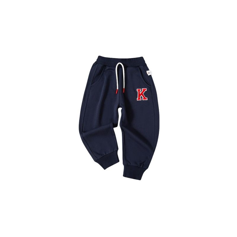 Children's Spring and Autumn Sports Pants for Boys and Girls, Letter Print Long Pants, Solid Color Casual Jogger Sweatpants for Boys