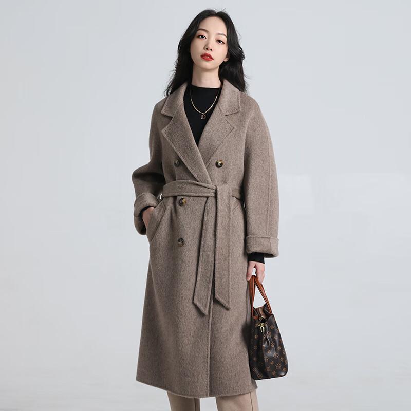 Yiliteng Women's Double-faced Pure Wool Lapel Coat