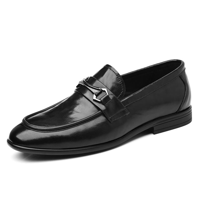 

Flat bottomed business men s loafers Comfortable gentleman daily style Work or business office Adult luxury leather shoes 44