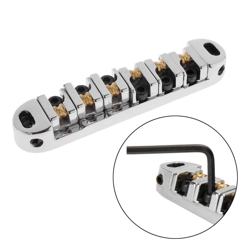 6 String Roller Saddle Bridge Silver/Black Electric Guitar Bridge Guitar Repair серебряный