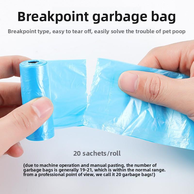 20 Single-color Pet Garbage Bags Per Roll, A Portable Cleaning Tool for Cats and Dogs