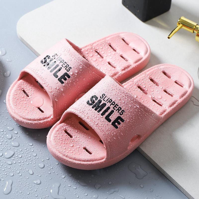 Slippers women's summer simple water leakage indoor home hotel bathroom bath soft bottom couple men's cool slippers