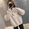 Women's Plus Size Round Neck Loose Slimming Hoodie - Velvet/No Velvet, Fashionable for Spring, Autumn, Winter