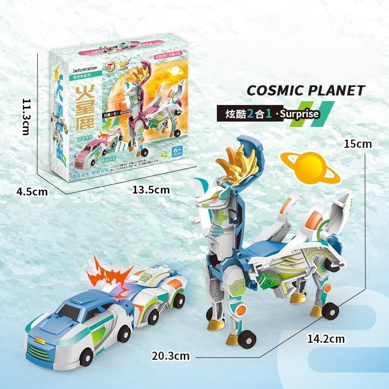 Серия Автомобили-трансформеры Марс Олень Столкновение 2-в-1 Портативные Креативные Магнитные Столкновения Трансформирующиеся Автомобили Игрушки Подарок для Детей Мальчика