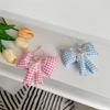Portable Grid Bowknot Phone Charm for Bagpack Bag Pendant Keychain Keyring Gift