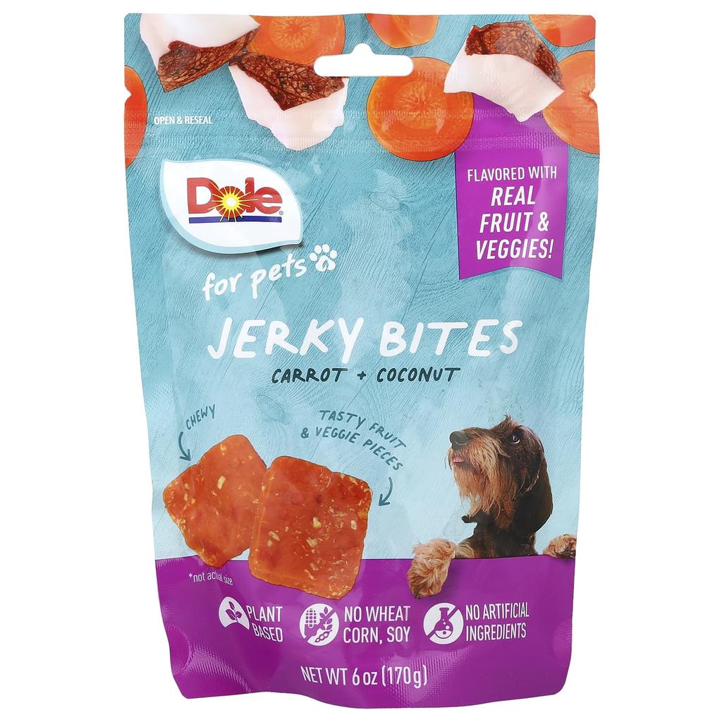 Dole for Pets, Jerky Bites, Carrot + Coconut, 6 Oz (170 G)