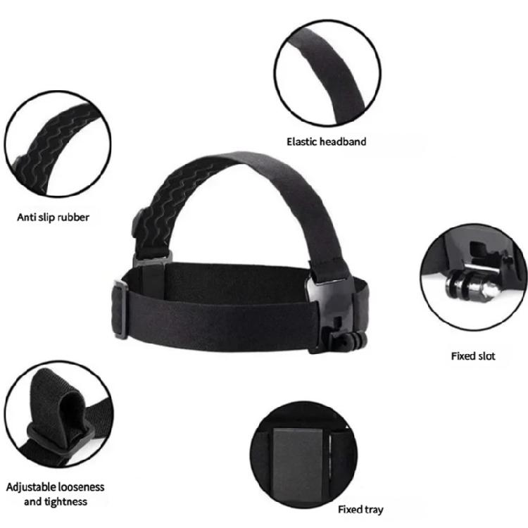 Shockproof Camera Headgear Mount With Reinforced Oxfords Fabric For Motorcycle Ridings Outdoor Filming Activity