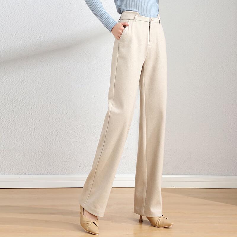 Women's High-Waist Wide-Leg Wool Blend Trousers