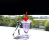 Unique Cherry Cream Cup Keychain Bag Ornament Backpack Decorations for Car Keys