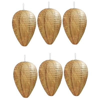 6 Stuks Wespenest Hangend Wespenesten Hangend Wespenwerende Middelen Papieren Afweermiddelen voor Natuurlijk Wespenest voor Tuin Buiten Wespen