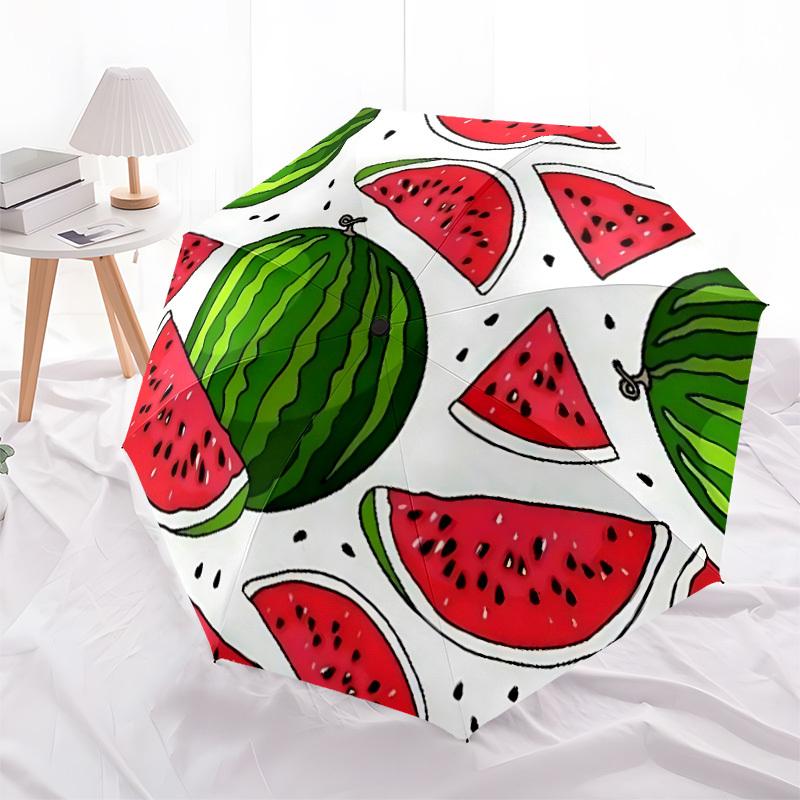 1pc Watermelon Slices Automatic Open/Close Umbrella - Portable Collapsible Umbrella with 8-Rib Stability, Fashion Lovers yy251017194