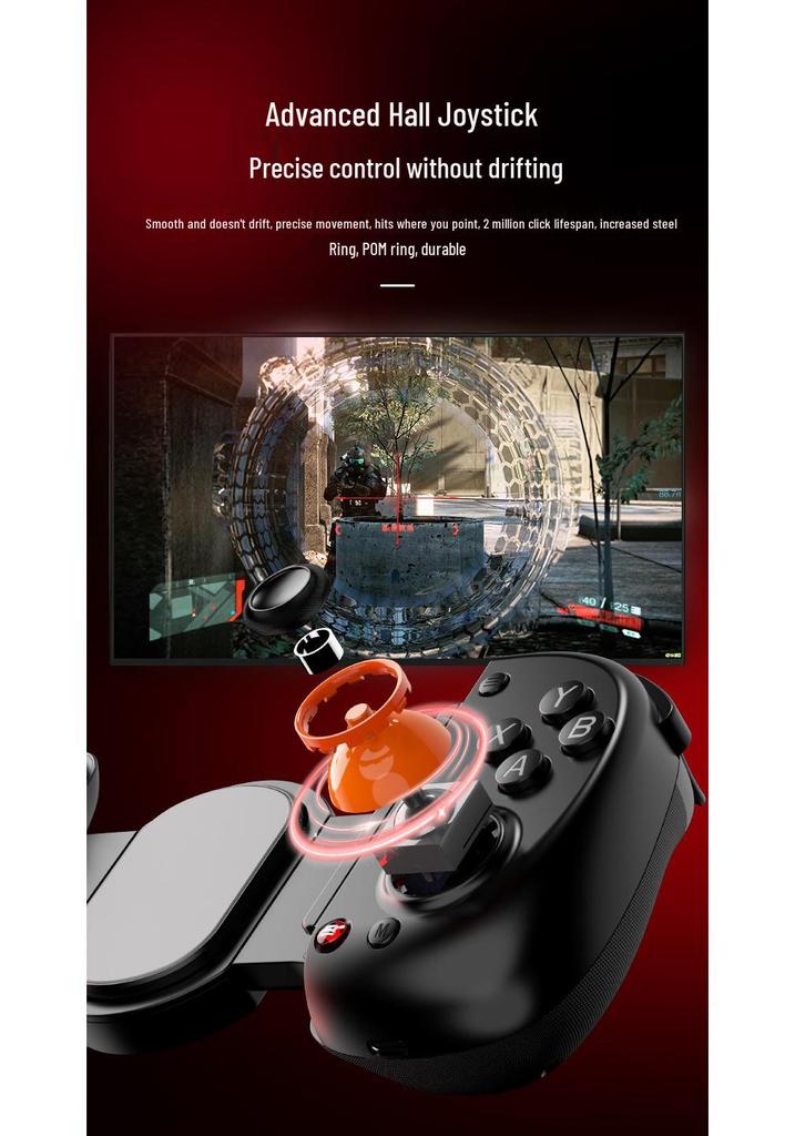 D8+ Extendable Bluetooth Dual-Mode Game Controller with Hall Effect Triggers & Macro Back Buttons for Switch, Android & iOS