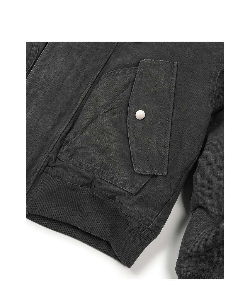 Etce Washed Hood Flap Bomber (Charcoal)
