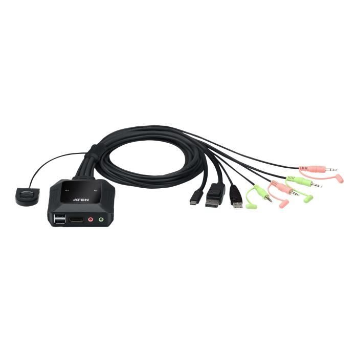Commutateur KVM - CS52DP-AT - 2 Ports - USB-C - Compact - Câblé
