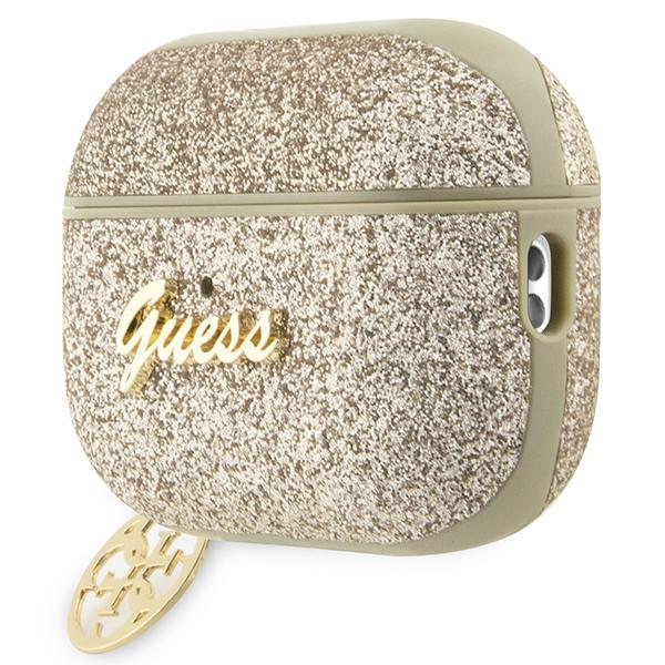 Guess Guap2Glgshd Airpods Pro 2 (2022/2023) Cover Złoty/Gold Glitter Flake 4G Charm