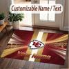 Custom Rug Kansas City Chiefs Pattern Print Name Text Soft Non‑Slip Floor Carpet for Home Indoor Decoration