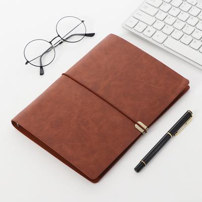 PU Leather Loose-leaf Notebook 9*6.7 Inch Notebook A5 Binding Rope Notebook  Office