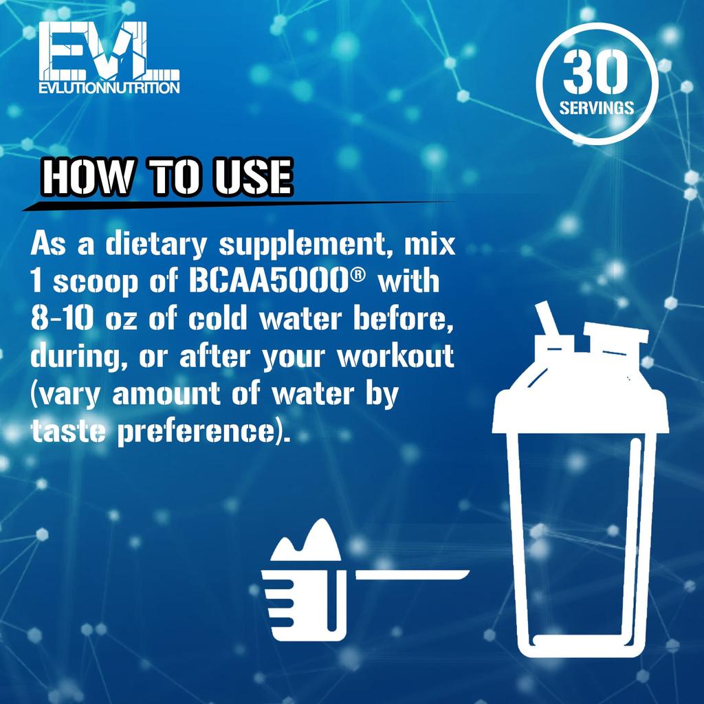 EVLution Nutrition BCAA5000, Furious Grapes, 9.10 Oz (258 G)