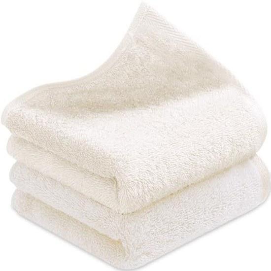 AYO bath towel 2-piece set off-white hotel specification fluffy 100 cotton highly absorbent durable plain low lint shedding gift