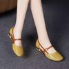 New Korean Version of Low-heel Hollow Sandals Color-blocked Light-mouthed Sandals for Women Round Toe Sandals for Women