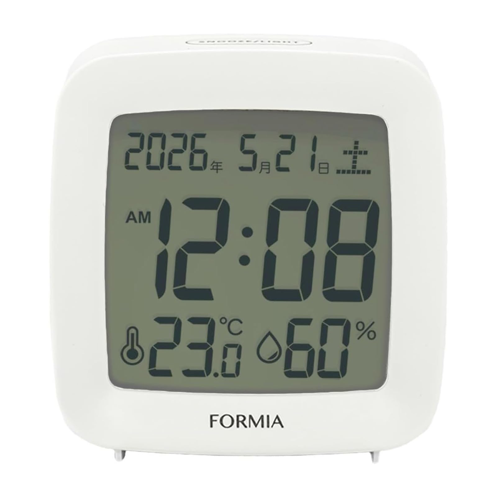 

Formia Table Alarm Easy to Day of the Electronic Hodogaya Clock, Clock, Read, Temperature, Humidity, Date, Week, Sound, Snooze, Light, Digital,