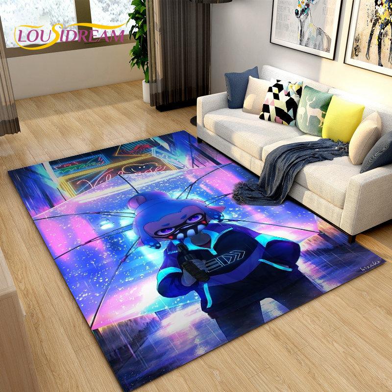 Splatoon,PC Game Gamer Cartoon Area Rug,Carpet Rug for Living Room Bedroom Sofa Doormat Decoration, Kids Play Non-slip Floor Mat