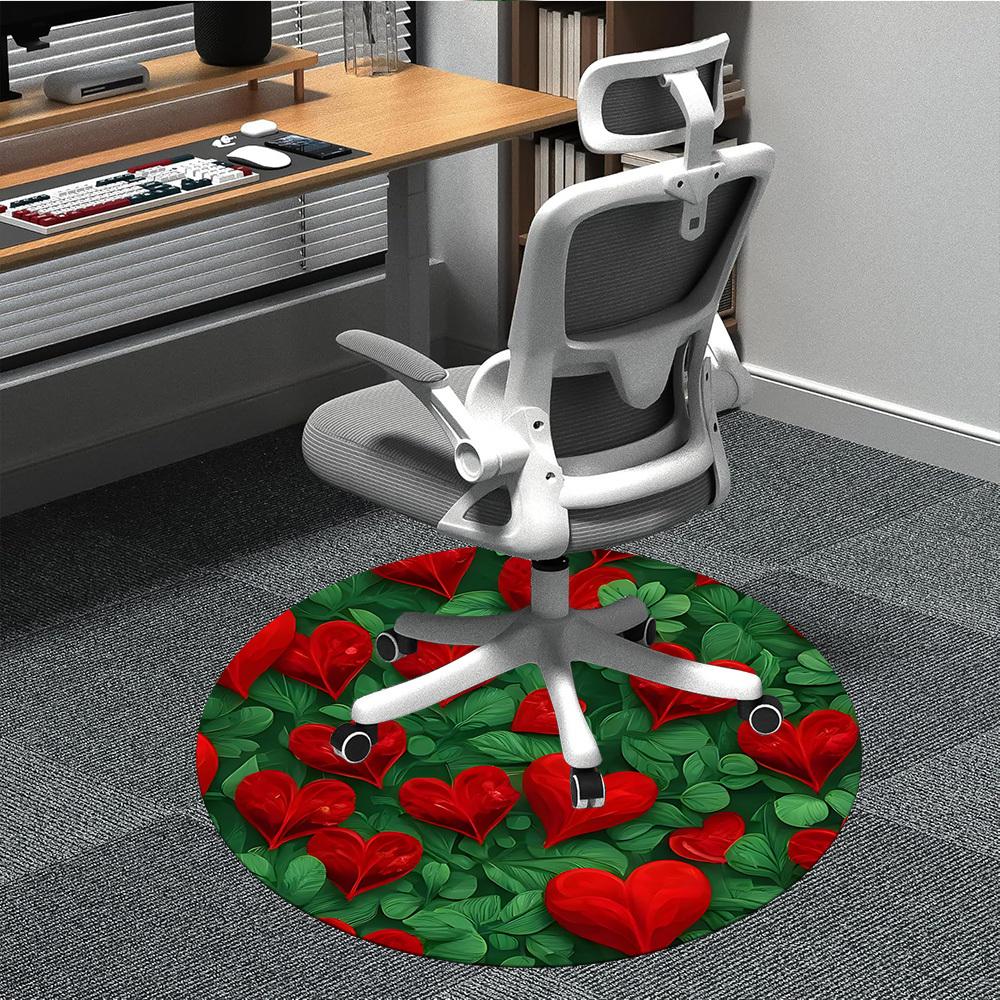 

1pc Heart Print Chair Carpet for Office Non-Slip, Rug for Office, Room, Good Gift for Family or Friends, yy251226158 80cm by 80cm