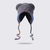 Cute Bear Plu Knitted Hat Womens Autumn Winter Large Head Circumference Face Slimming ColdProof Ear Protection Leon Fur Hat