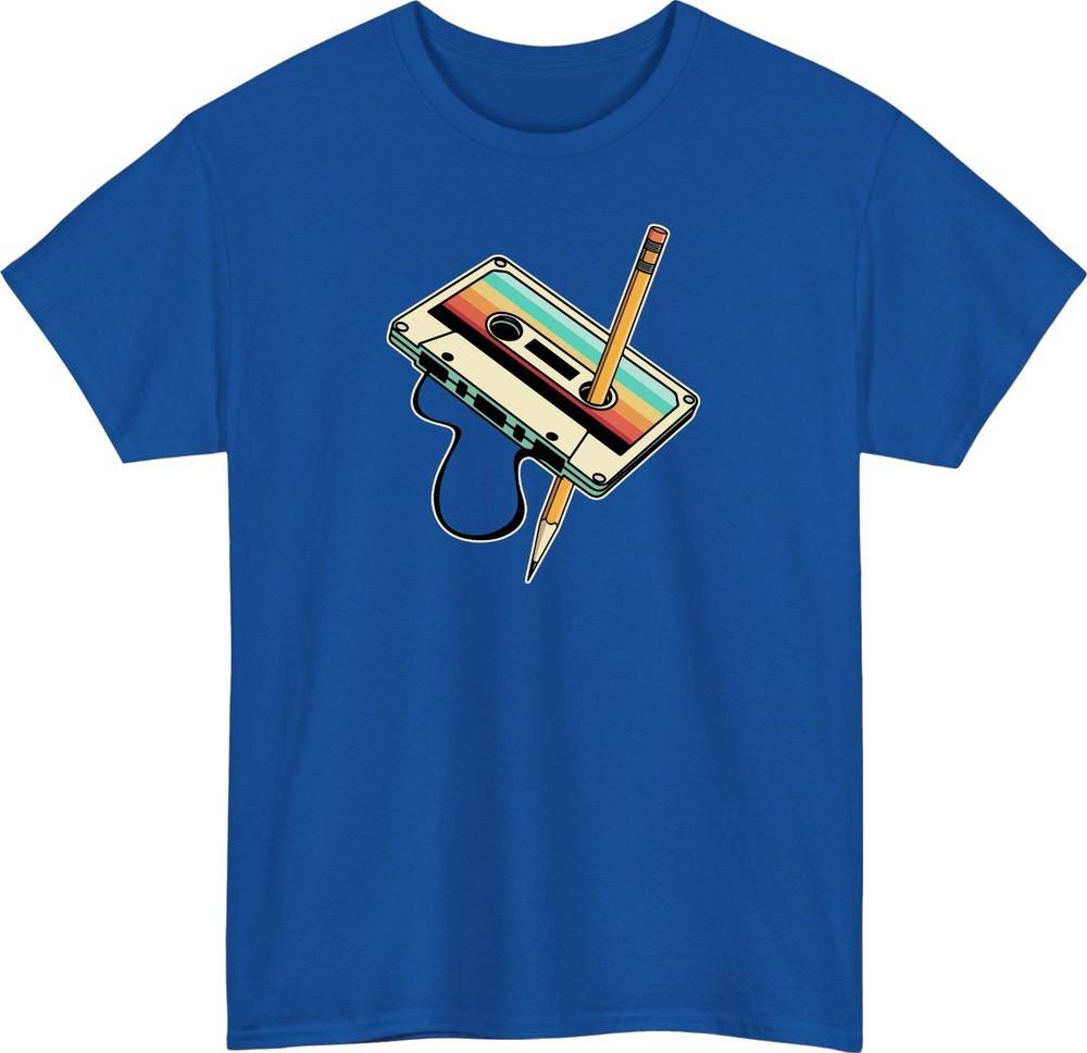 80s 90s Cassette Tape with pencil TShirt vintage music Vintage Unisex Tee