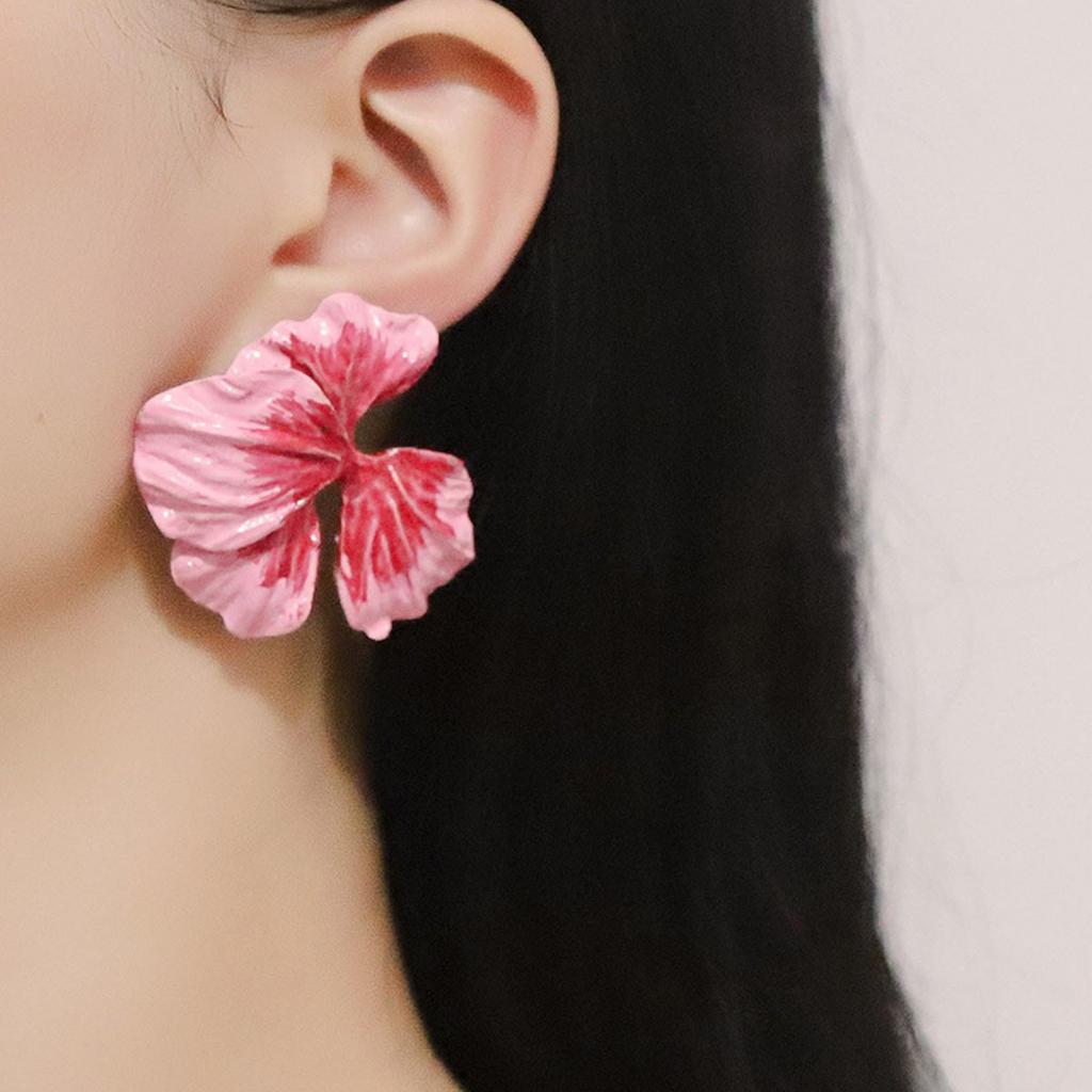 New Summer Vacation Fresh Pastoral Bohemian Alloy Colored Drips Flowers, Earrings