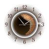 Wanduhr im modischen, schlichten Stil mit Kaffeetassen-Hintergrund, Dekoration für Zuhause, reinweiß, Wanduhr mit modernem Design und Timer