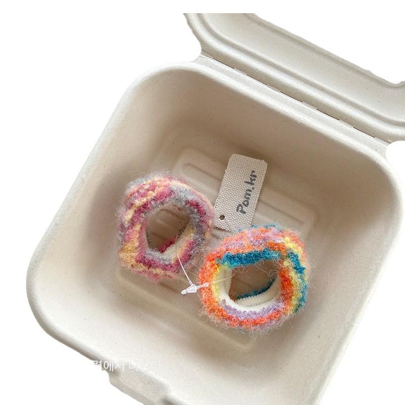 Watercolor Oil Painting Hair Tie & Scrunchie with Towel Ring and Headband for Girls