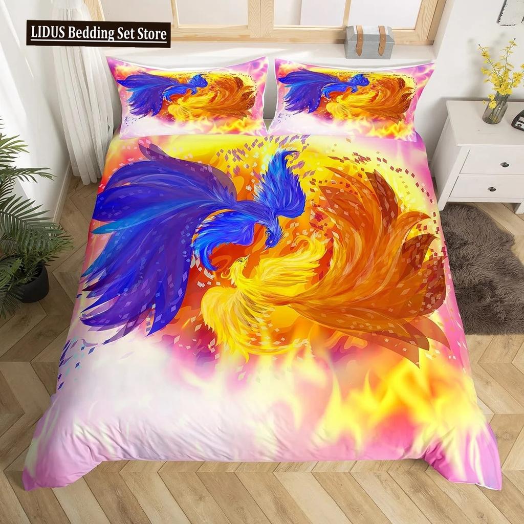 Comforter Dragon And Phoenix Full Queen Size Fantasy World Monster Gothic Bedding Sets Bohemian Mandala Comforter